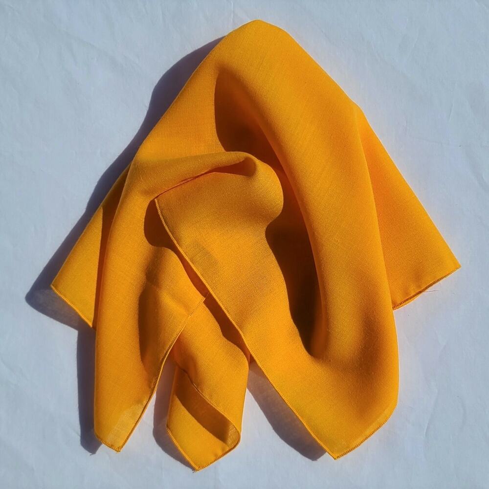 Vtg Scarf California Things Solid Orange Yellow Approx 20" Square Polyester Wool